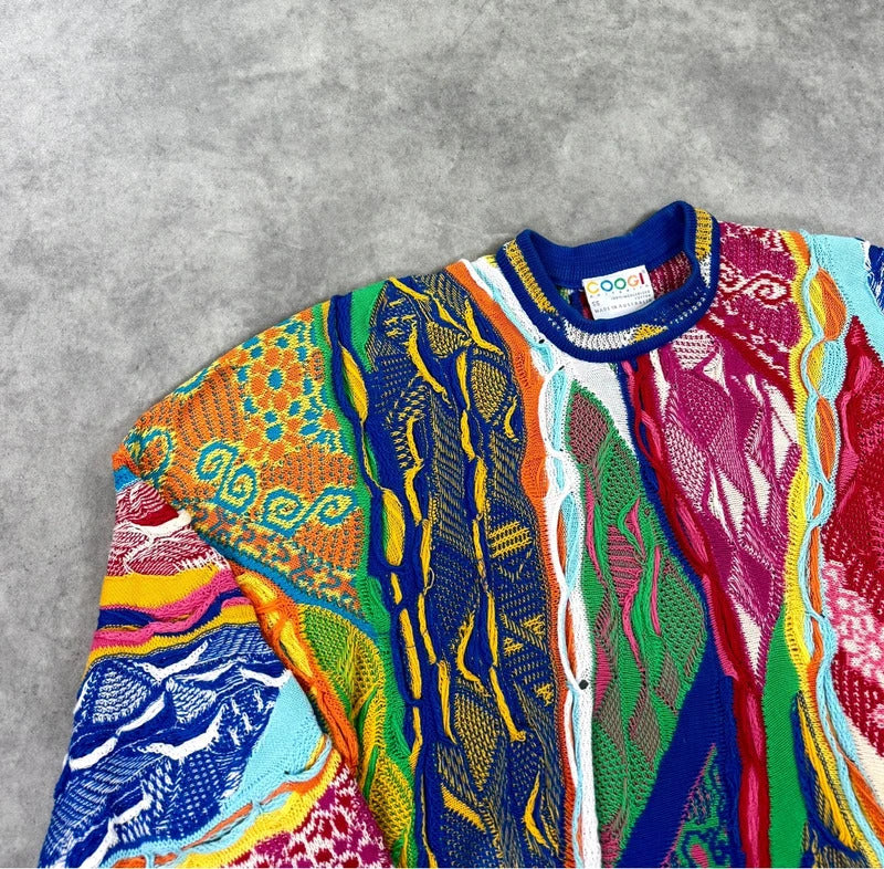 Vintage 90s Coogi 3D abstract knit jumper
