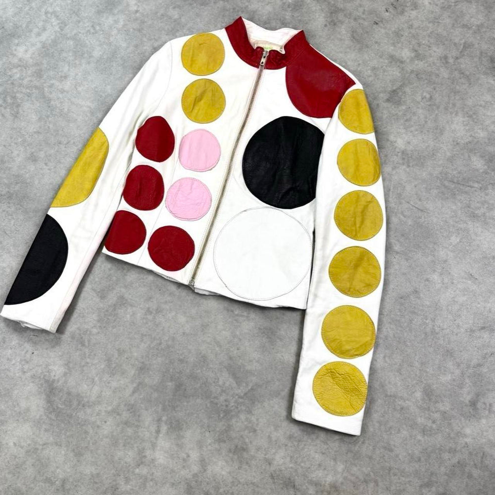 2000s polka dot leather jacket
