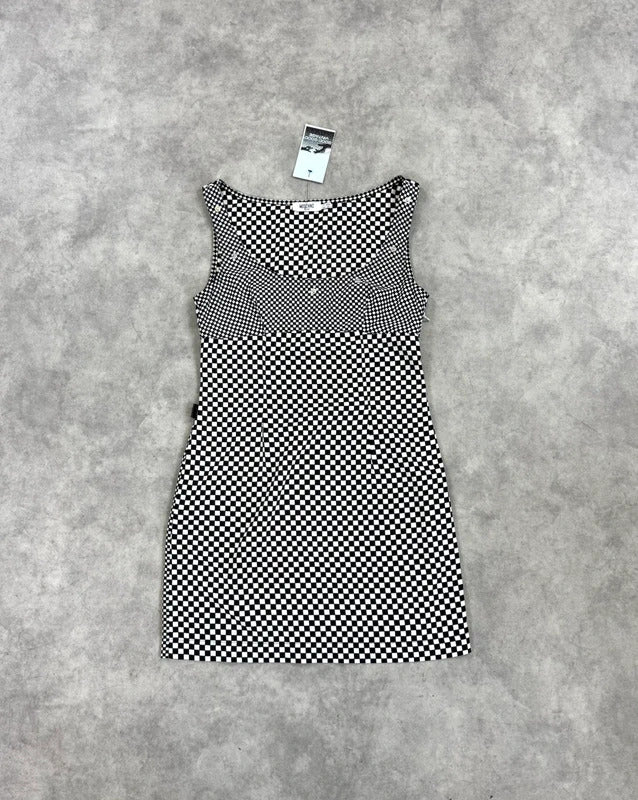 Vintage Moschino check board print dress