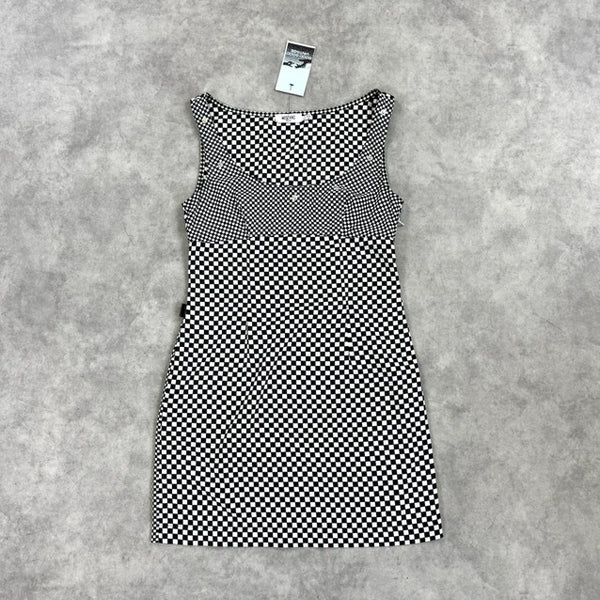 Vintage Moschino check board print dress
