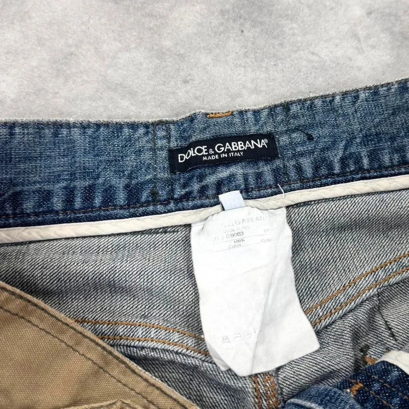 Dolce & Gabbana A/W 2005 multi pocket hybrid cargo jeans.