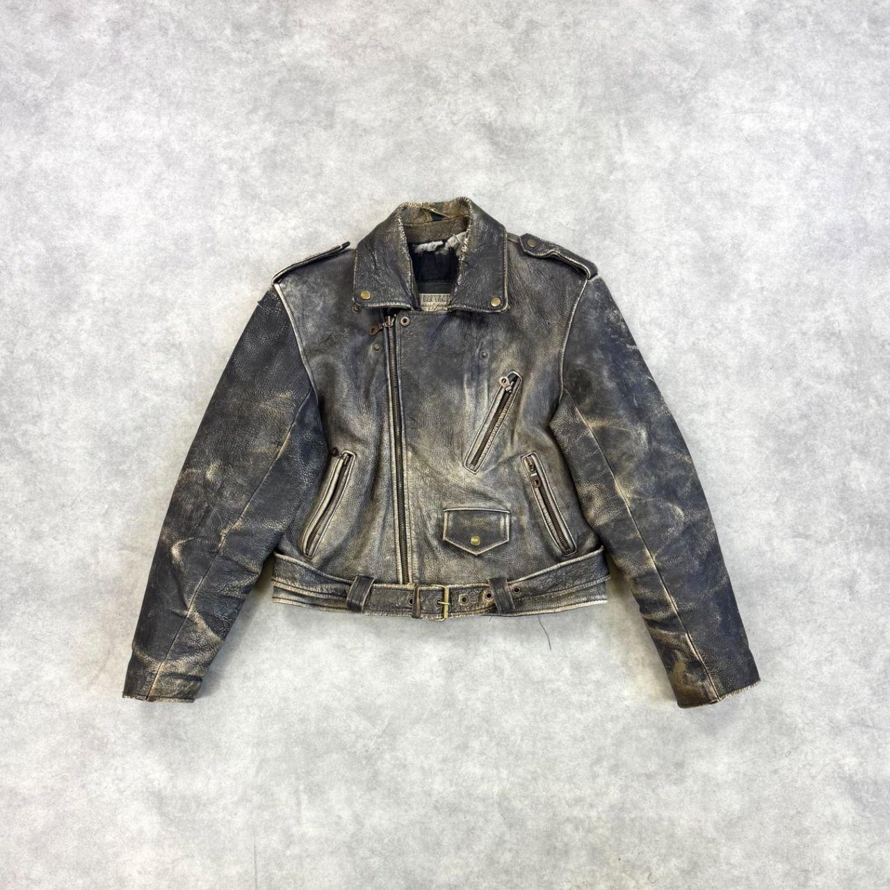 Leather Jacket Rare 1980s Distressed Biker