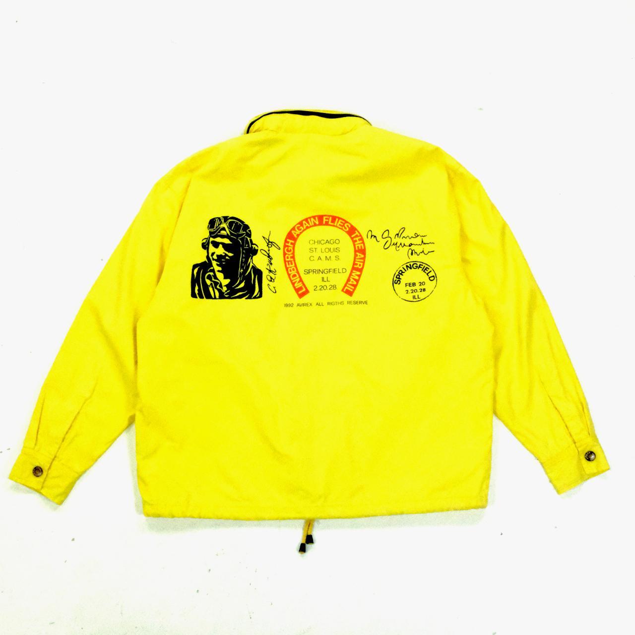 Avirex yellow collared jacket with zip in hood