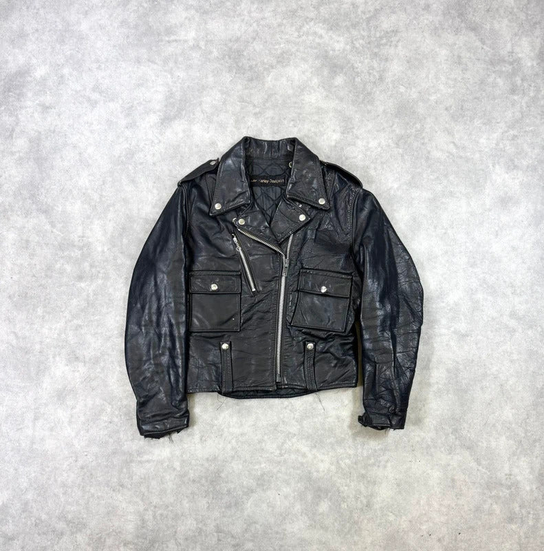 Vintage Harley Davidson leather biker jacket