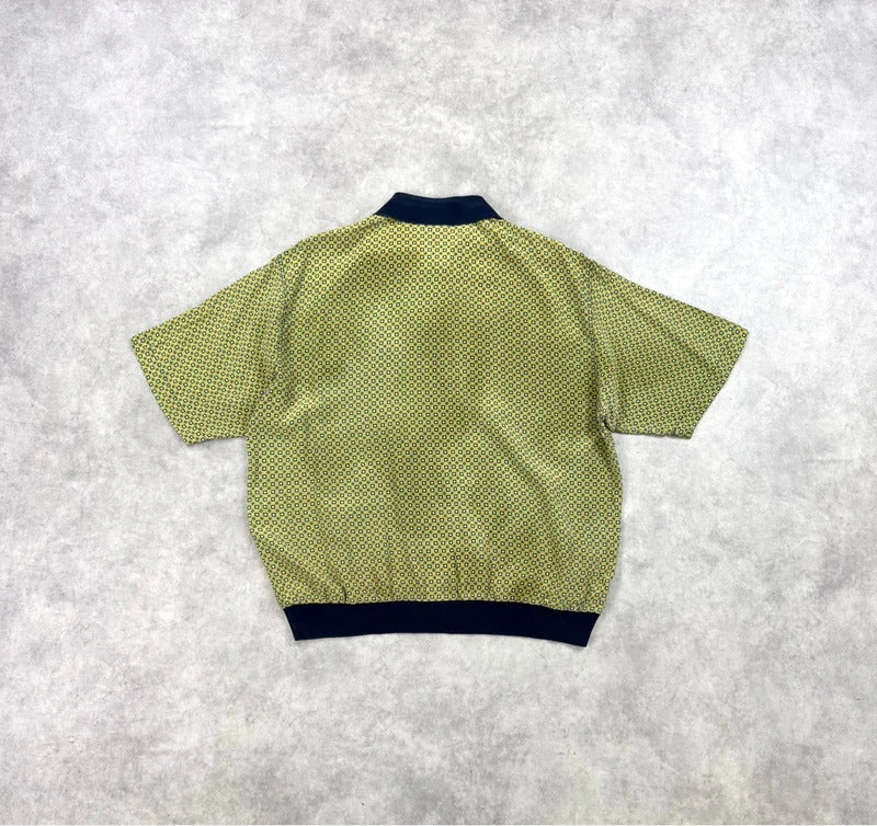 Vintage Yves Saint Laurent print silk polo shirt