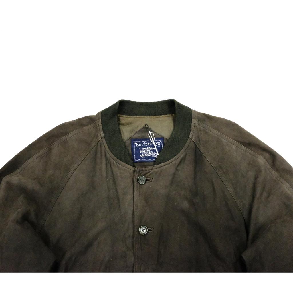 Vintage Burberry Suede Bomber Jacket