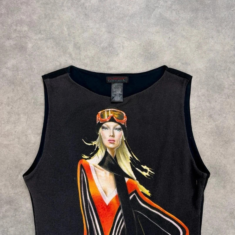 Custo Barcelona print dress 2000s