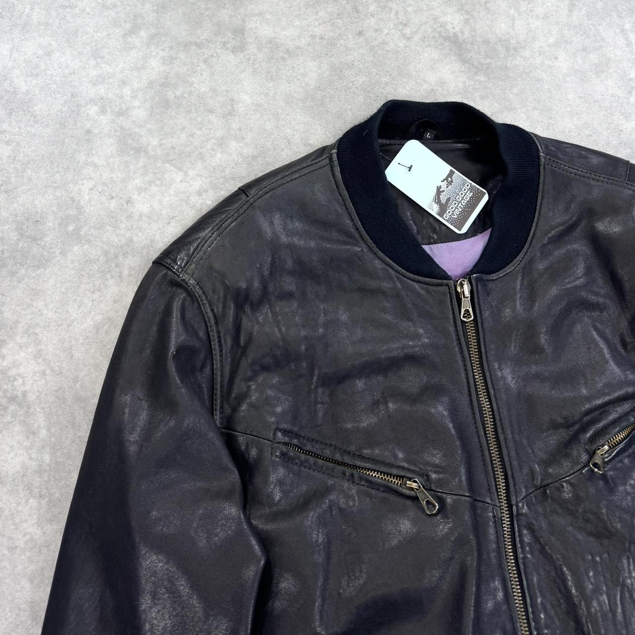 Vintage leather bomber jacket