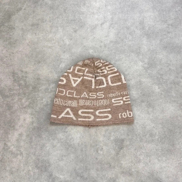 Roberto Cavalli logo knit beanie