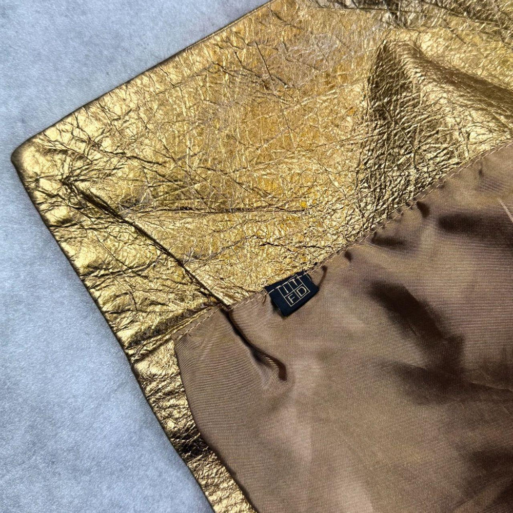 Roberto Cavalli Gold Leather Coat
