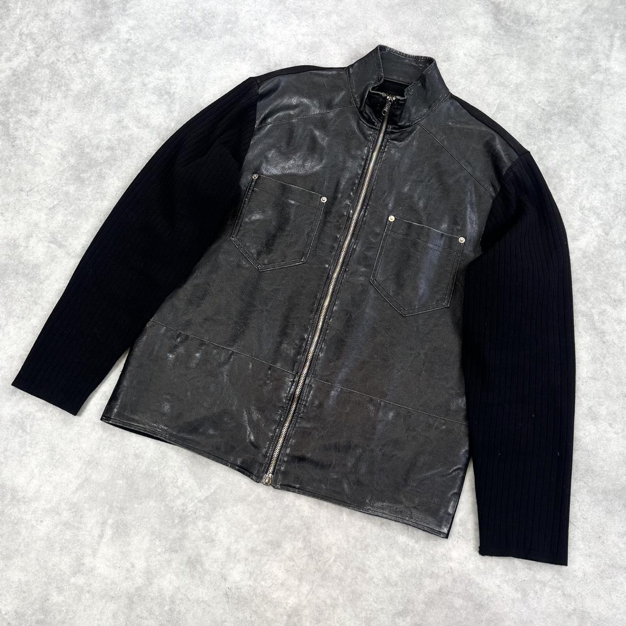 Vintage leather panel jacket