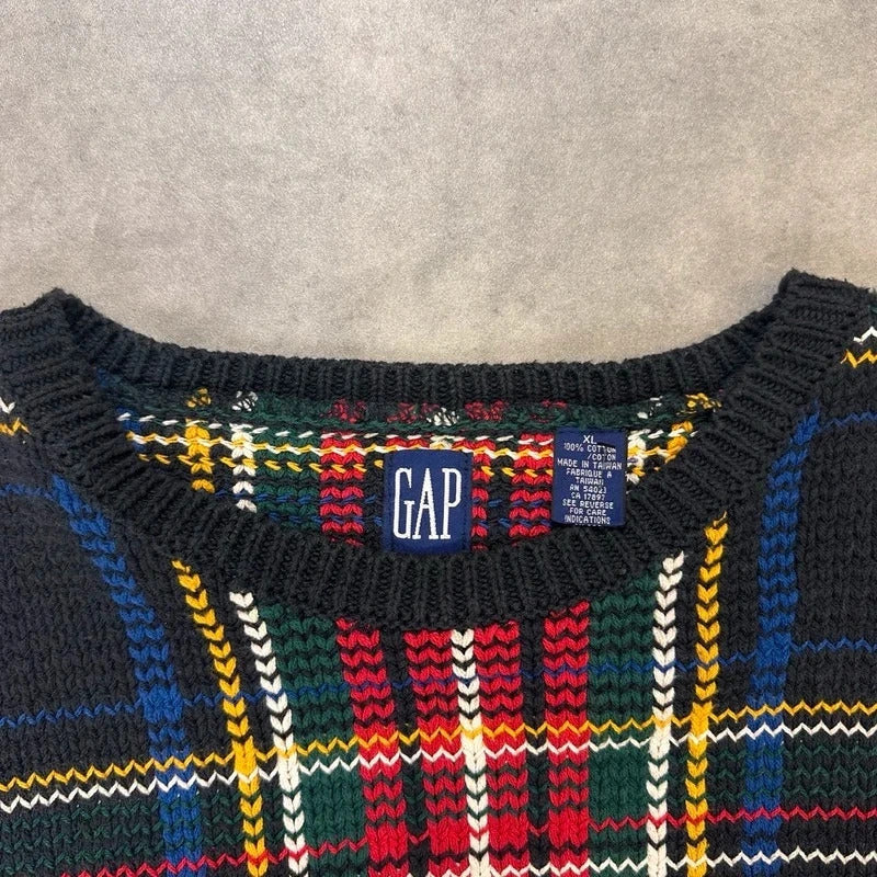 Vintage GAP check knit jumper