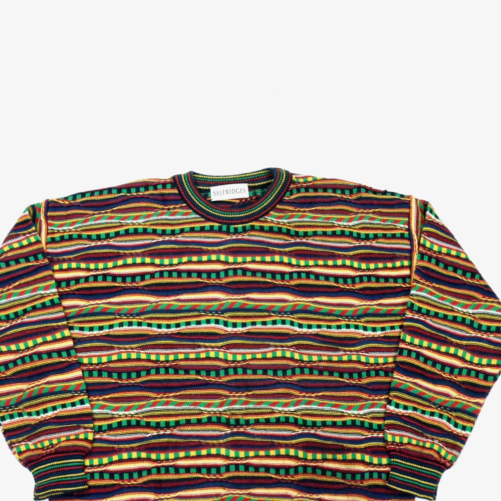 90s vintage multicolour pattern knitted jumper angle view 