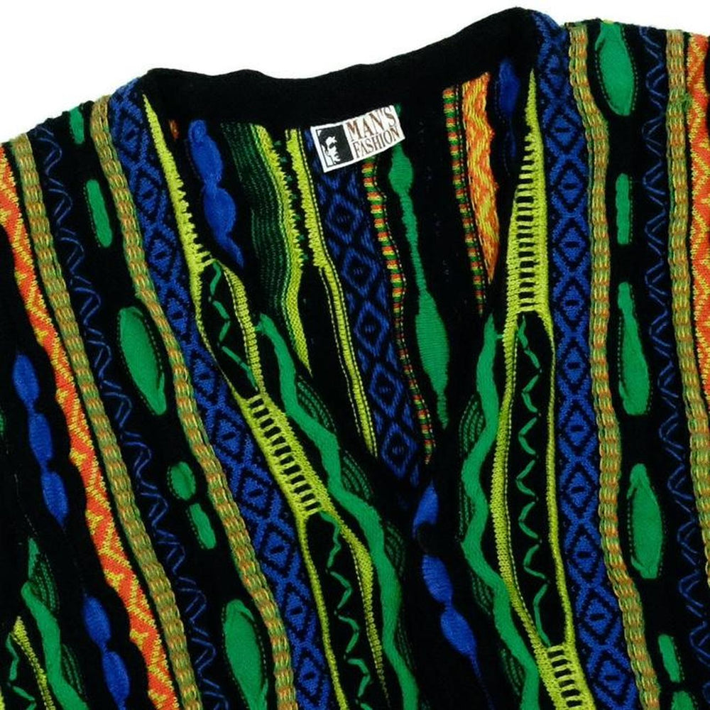 Vintage 90s Pattern Knitted Vest close up 