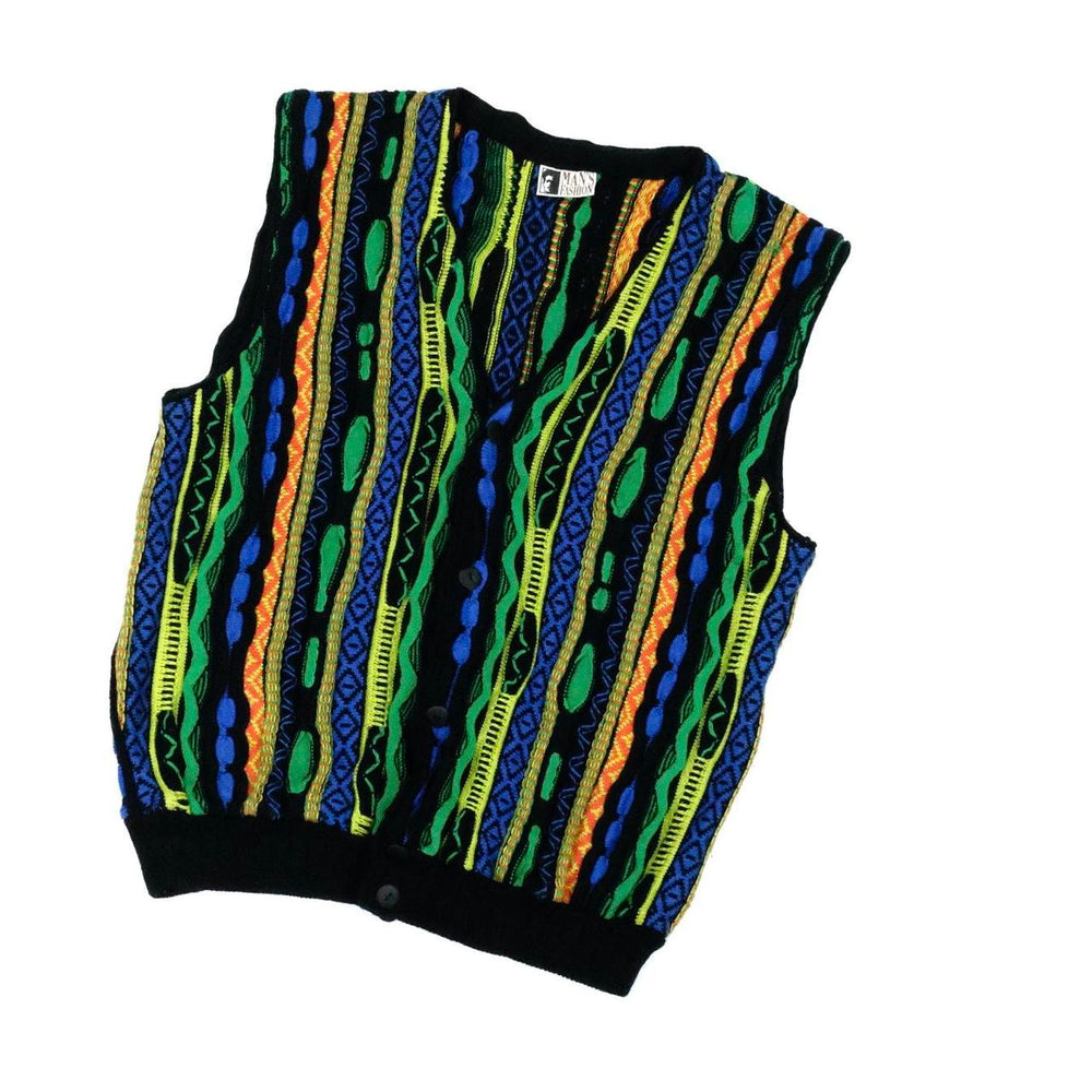 Vintage 90s Pattern Knitted Vest angle view