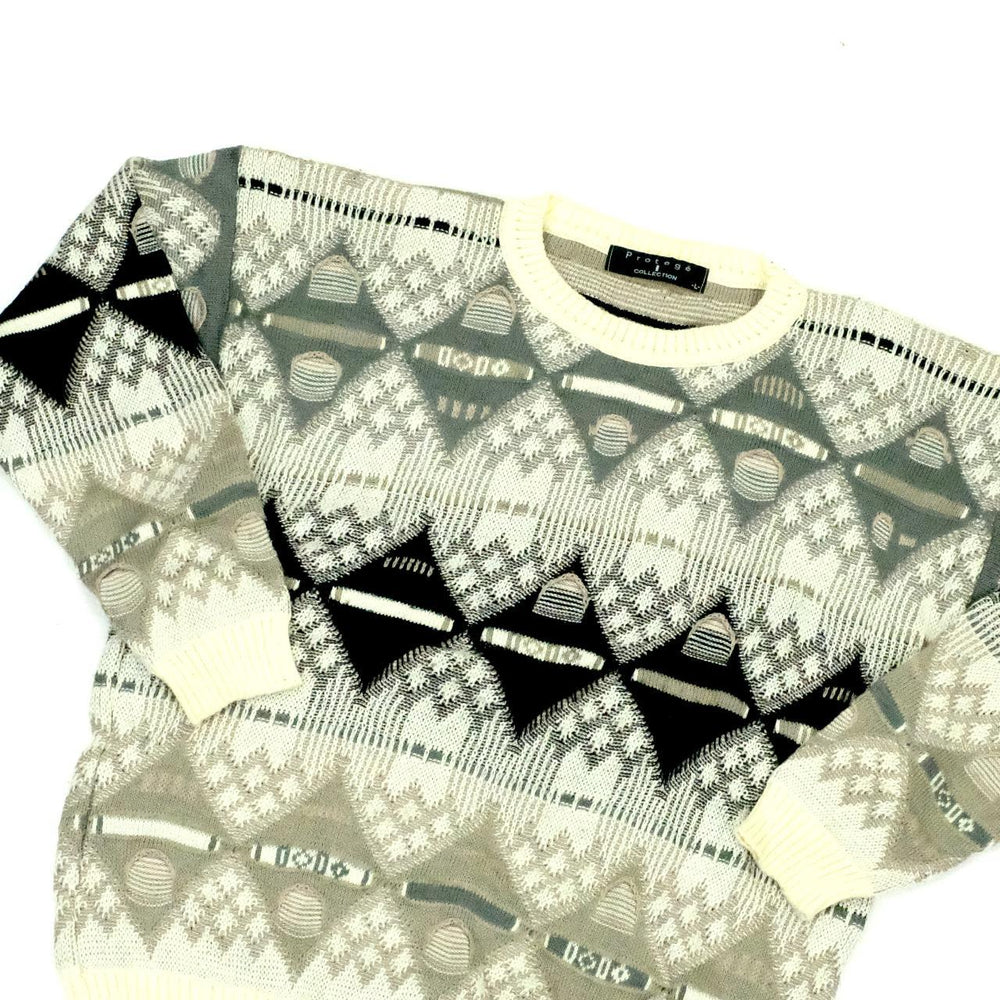Vintage 90s 3d knit Jumper angle view